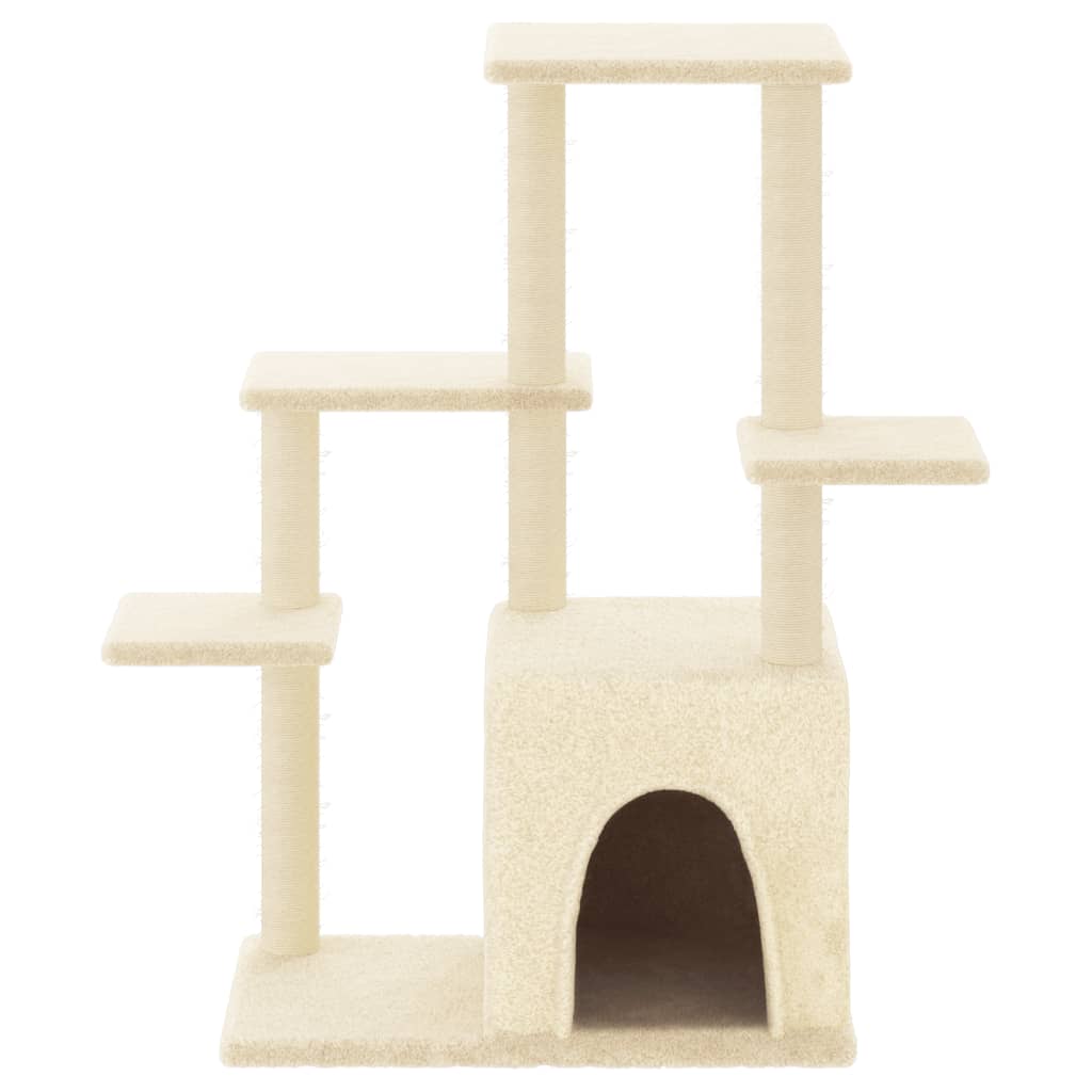 Berkfield Cat Tree with Sisal Scratching Posts Cream 97.5 cm