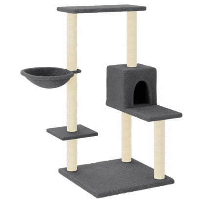 Berkfield Cat Tree with Sisal Scratching Posts Dark Grey 95 cm
