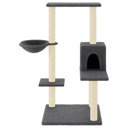 Berkfield Cat Tree with Sisal Scratching Posts Dark Grey 95 cm