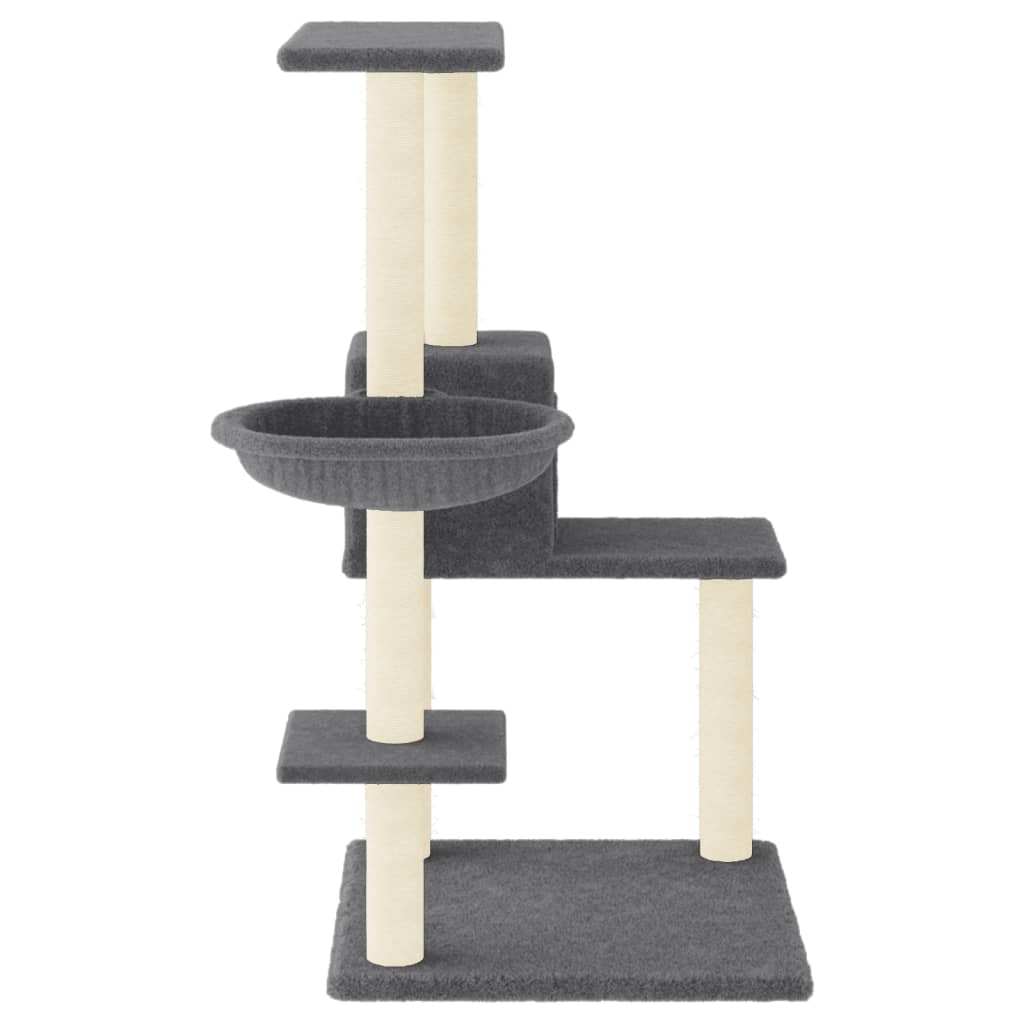 Berkfield Cat Tree with Sisal Scratching Posts Dark Grey 95 cm