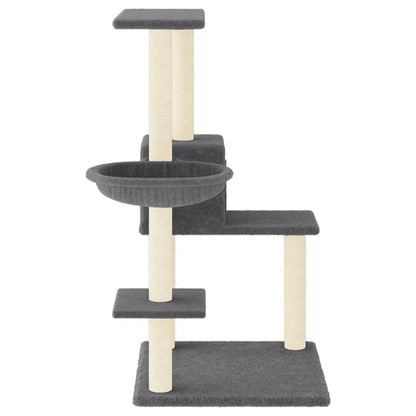 Berkfield Cat Tree with Sisal Scratching Posts Dark Grey 95 cm