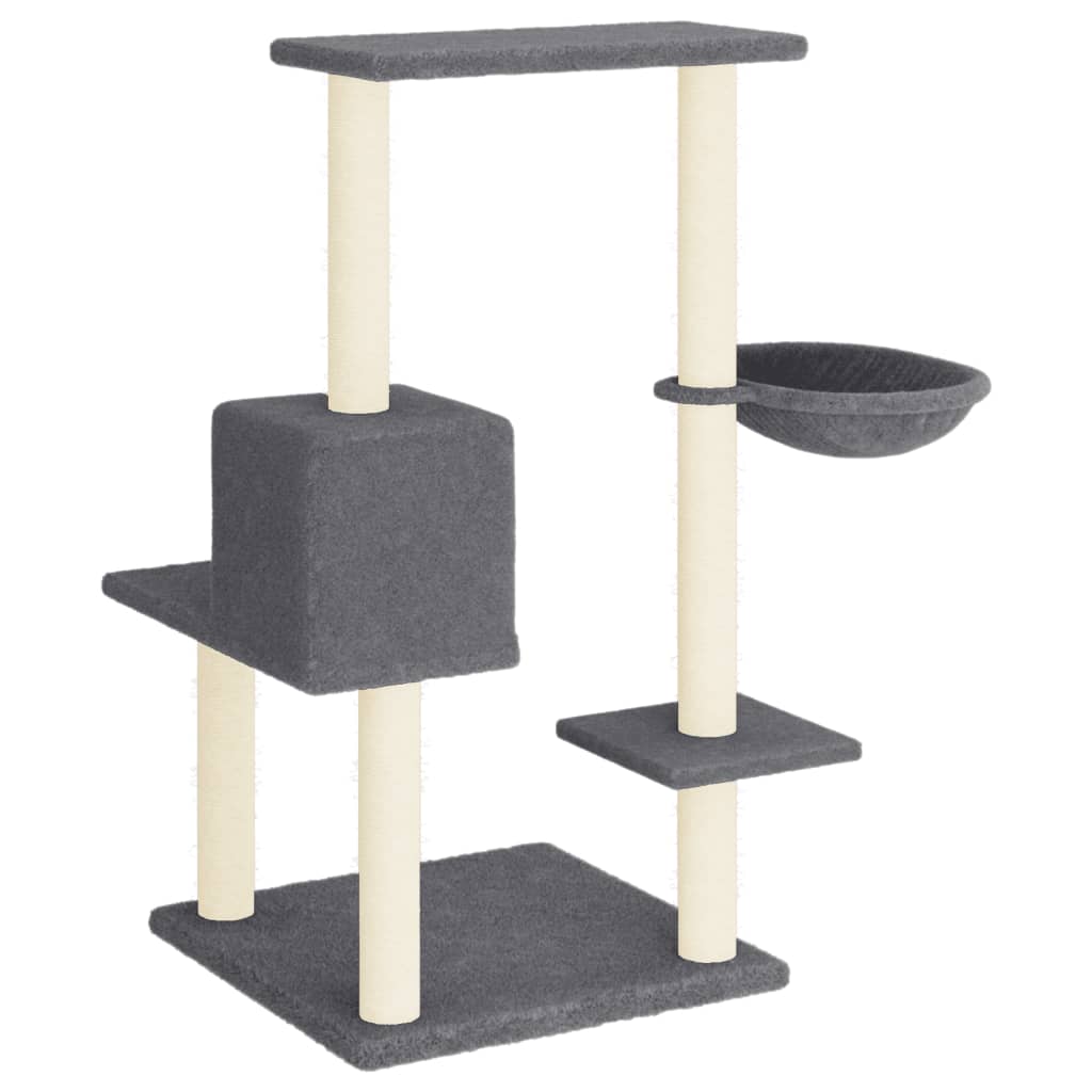Berkfield Cat Tree with Sisal Scratching Posts Dark Grey 95 cm
