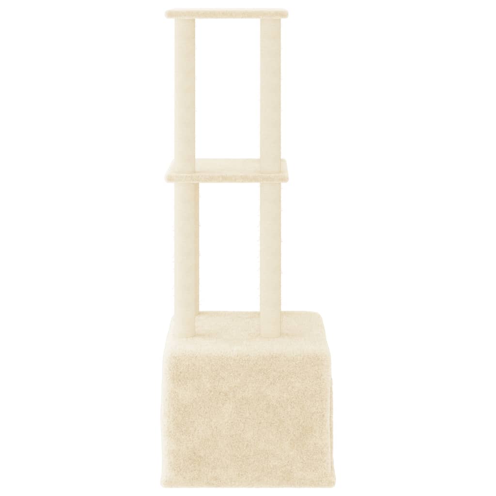Berkfield Cat Tree with Sisal Scratching Posts Cream 133.5 cm
