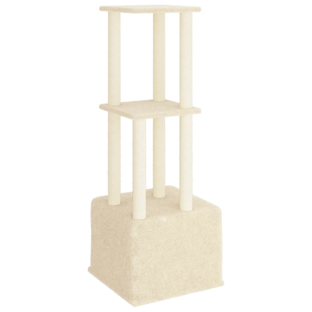 Berkfield Cat Tree with Sisal Scratching Posts Cream 133.5 cm