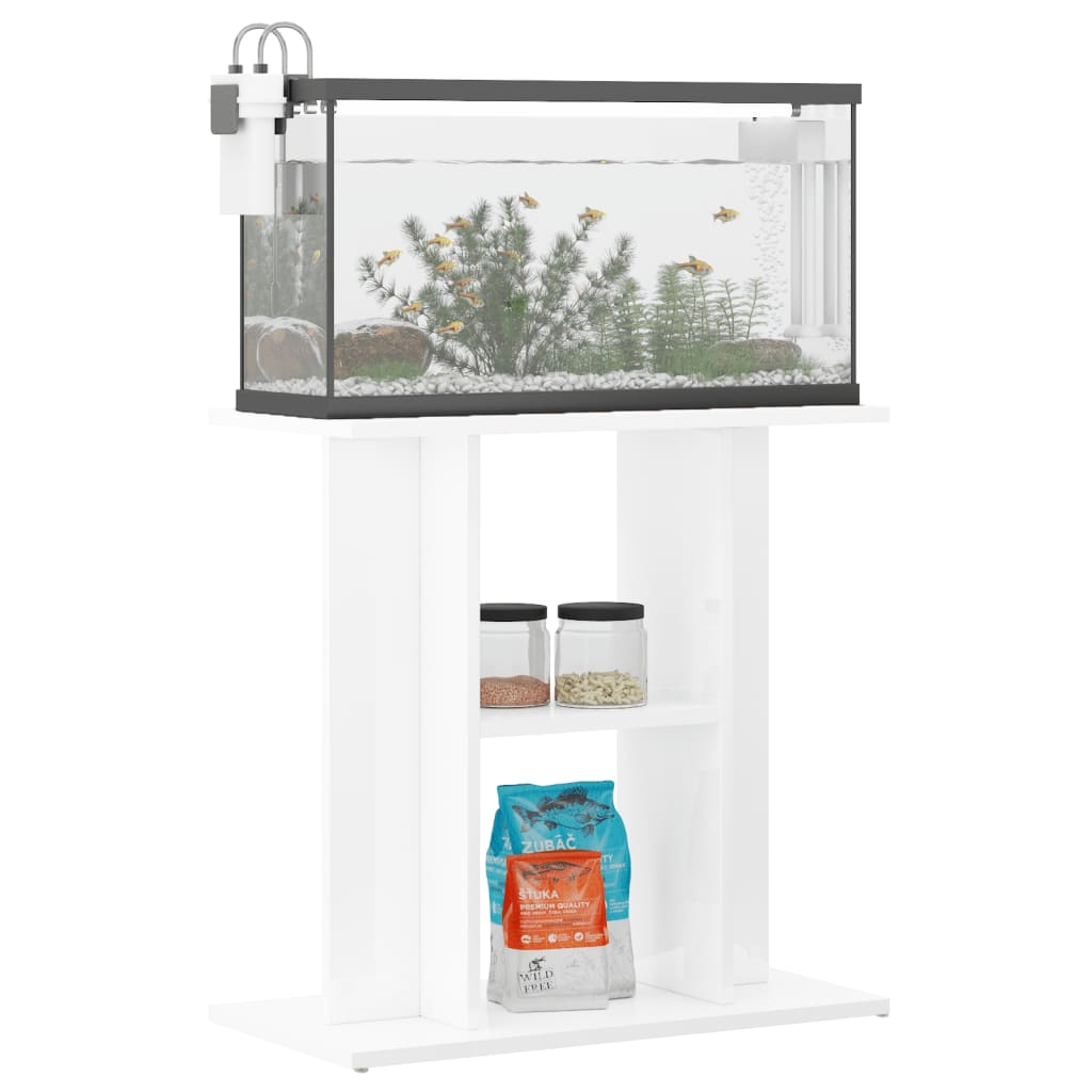 Berkfield Aquarium Stand High Gloss White 60x30x60 cm Engineered Wood