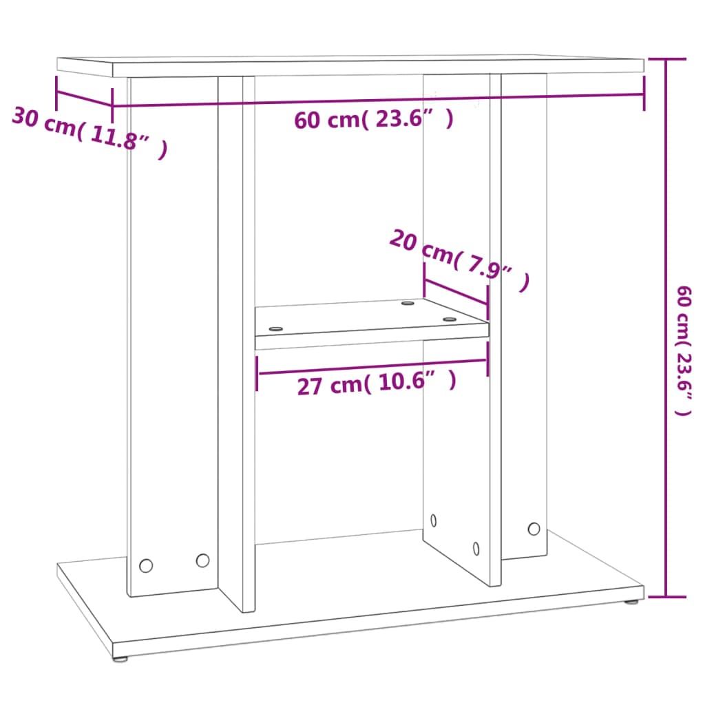 Berkfield Aquarium Stand High Gloss White 60x30x60 cm Engineered Wood