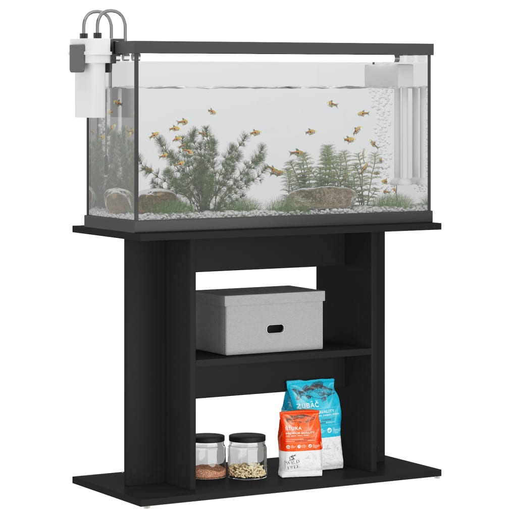 Berkfield Aquarium Stand Black 80x35x60 cm Engineered Wood