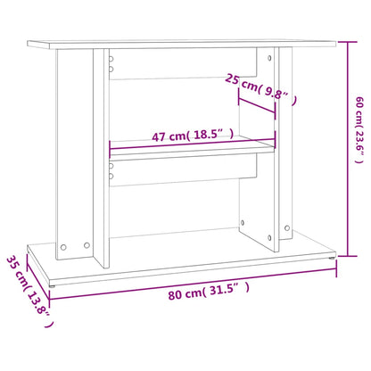 Berkfield Aquarium Stand Grey Sonoma 80x35x60 cm Engineered Wood