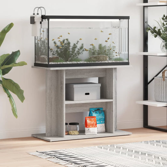 Berkfield Aquarium Stand Grey Sonoma 80x35x60 cm Engineered Wood