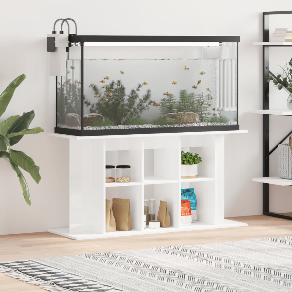 Berkfield Aquarium Stand High Gloss White 120x40x60 cm Engineered Wood