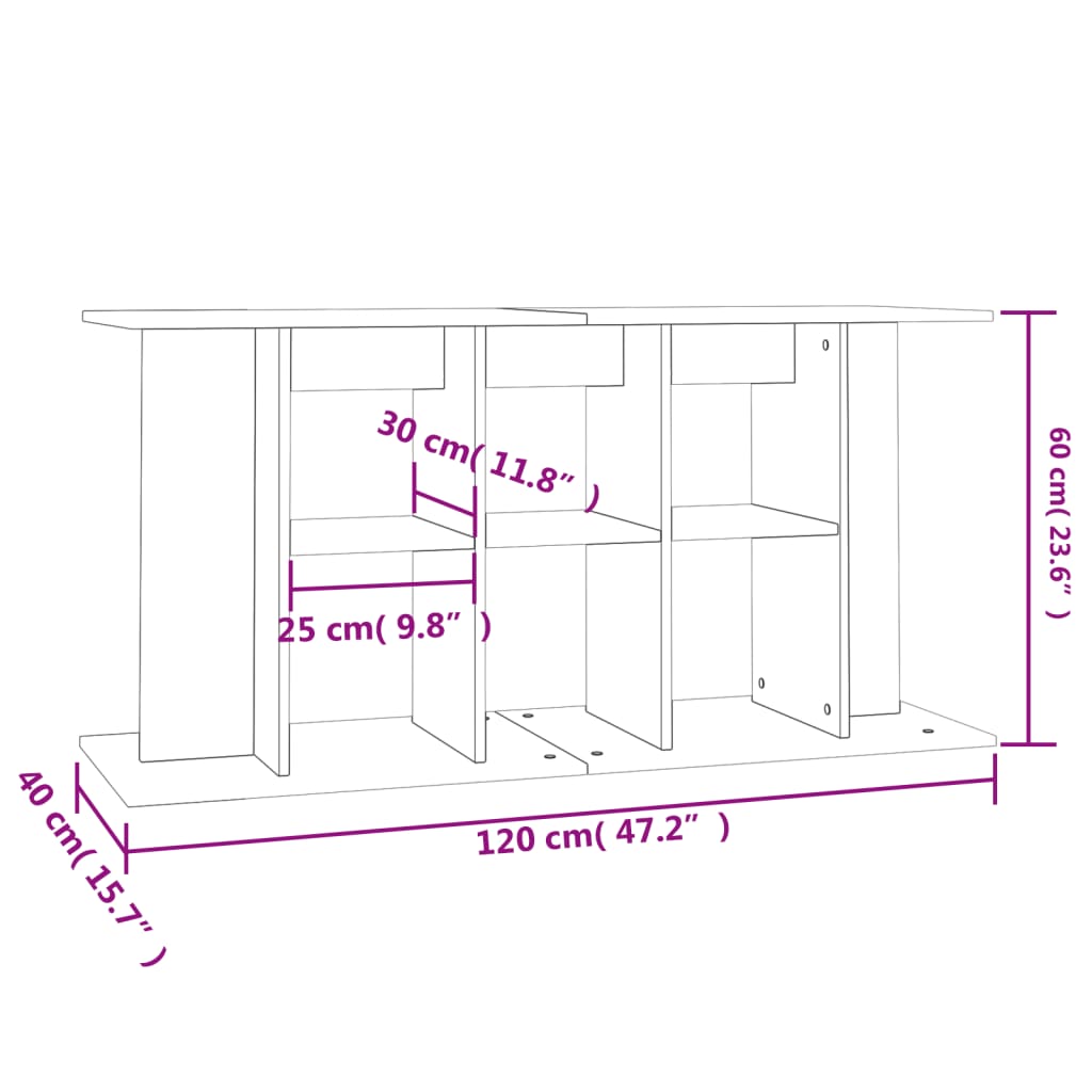 Berkfield Aquarium Stand Grey Sonoma 120x40x60 cm Engineered Wood