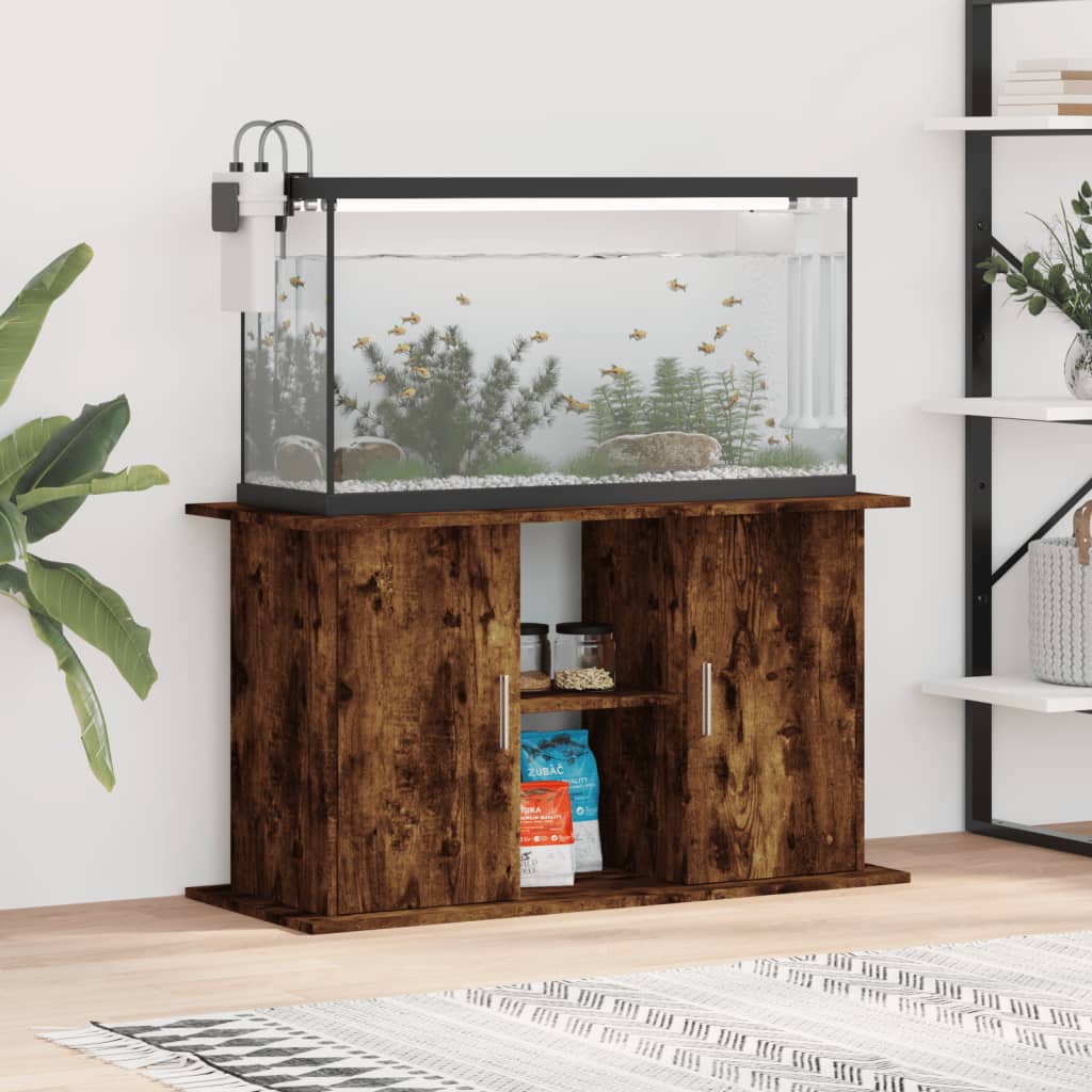 Berkfield Aquarium Stand Smoked Oak 101x41x58 cm Engineered Wood
