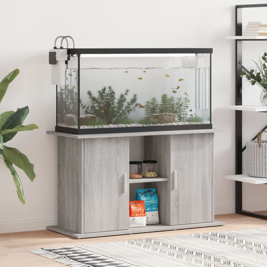 Berkfield Aquarium Stand Grey Sonoma 101x41x58 cm Engineered Wood