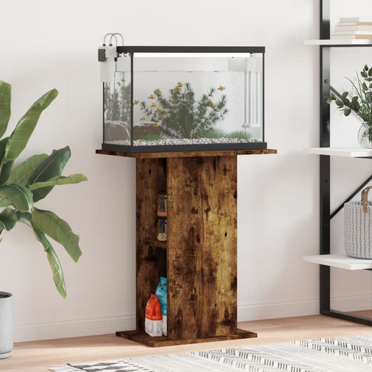 Berkfield Aquarium Stand Smoked Oak 60.5x36x72.5 cm Engineered Wood