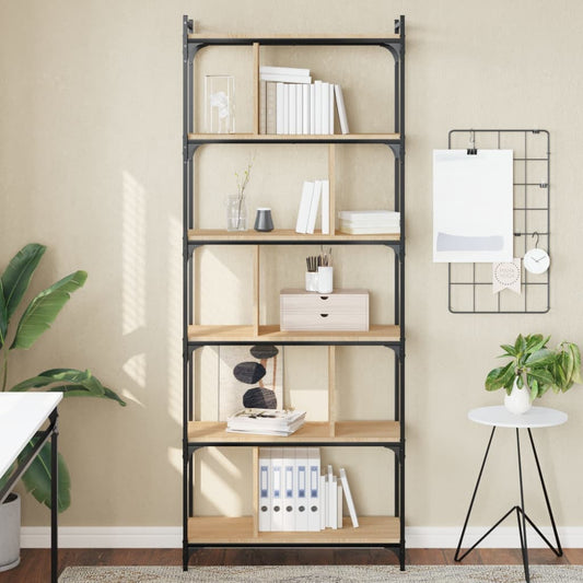 Berkfield Bookcase 6-Tier Sonoma Oak 76x32x192 cm Engineered Wood