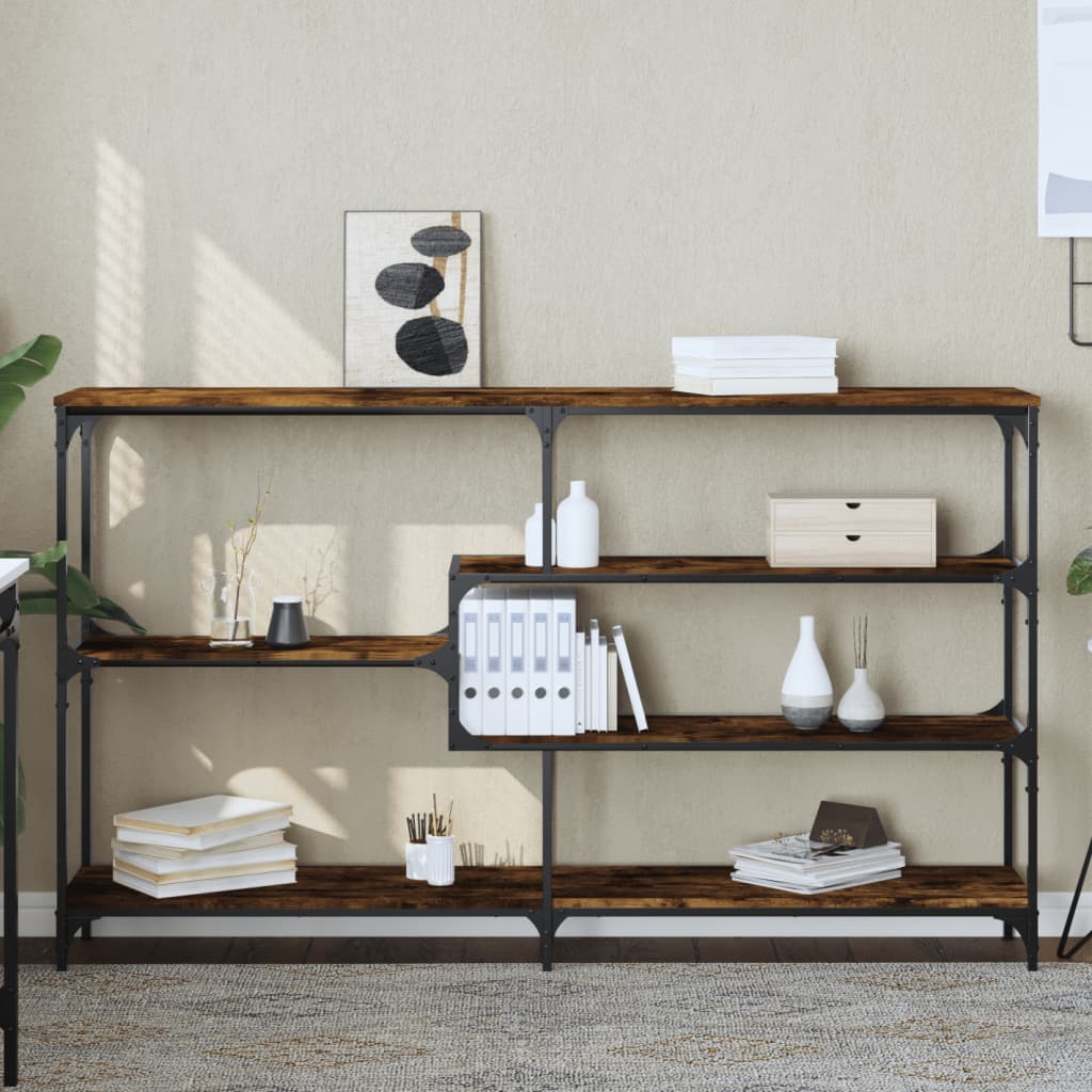 Berkfield Console Table Smoked Oak 160x32x95 cm Engineered Wood