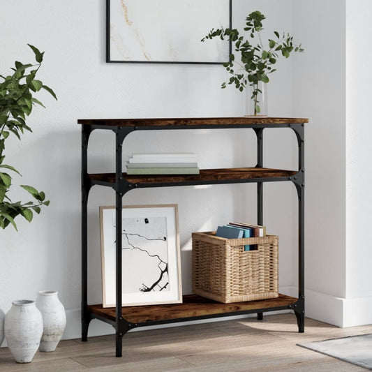 Berkfield Console Table Smoked Oak 75x29x75 cm Engineered Wood