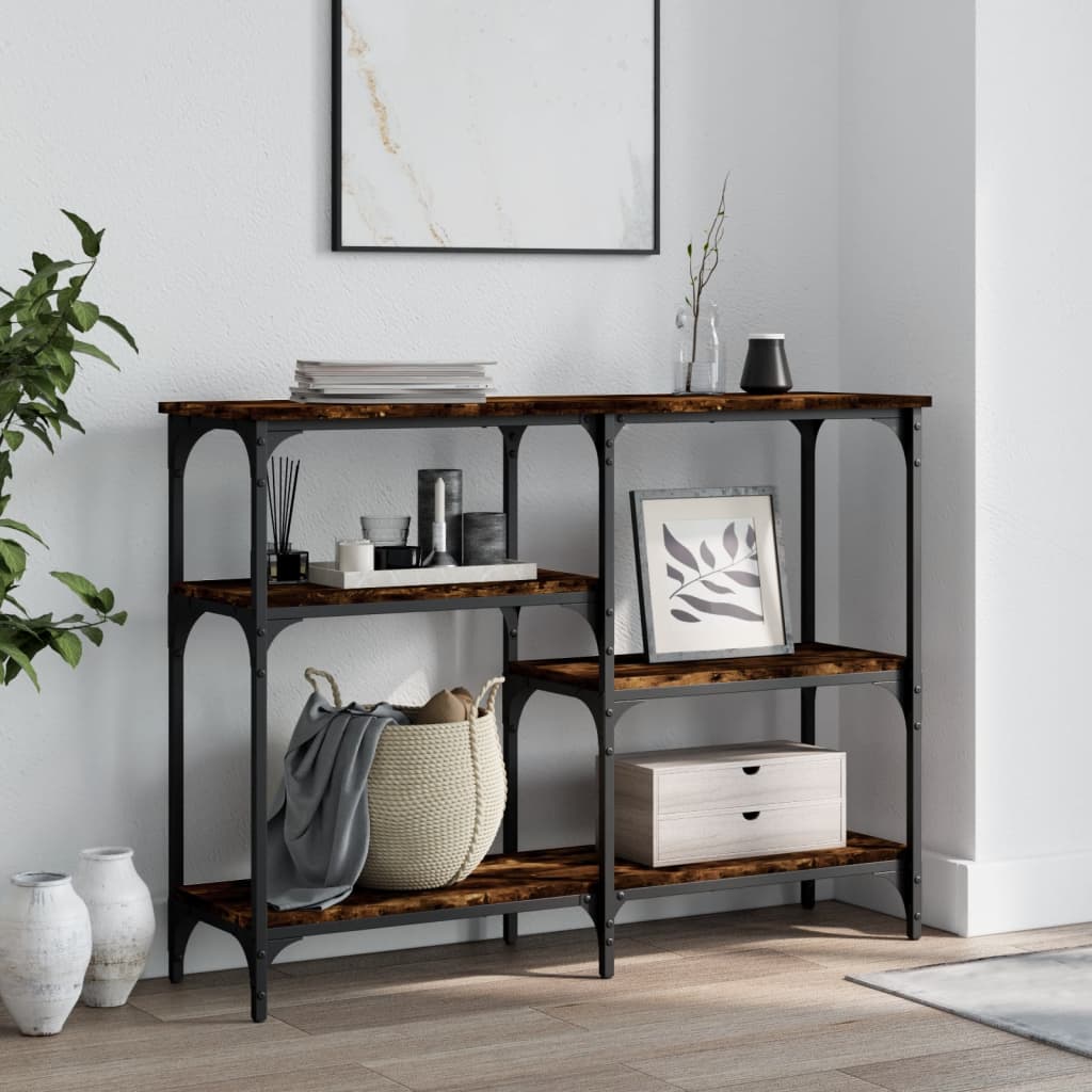 Berkfield Console Table Smoked Oak 102x29x75 cm Engineered Wood