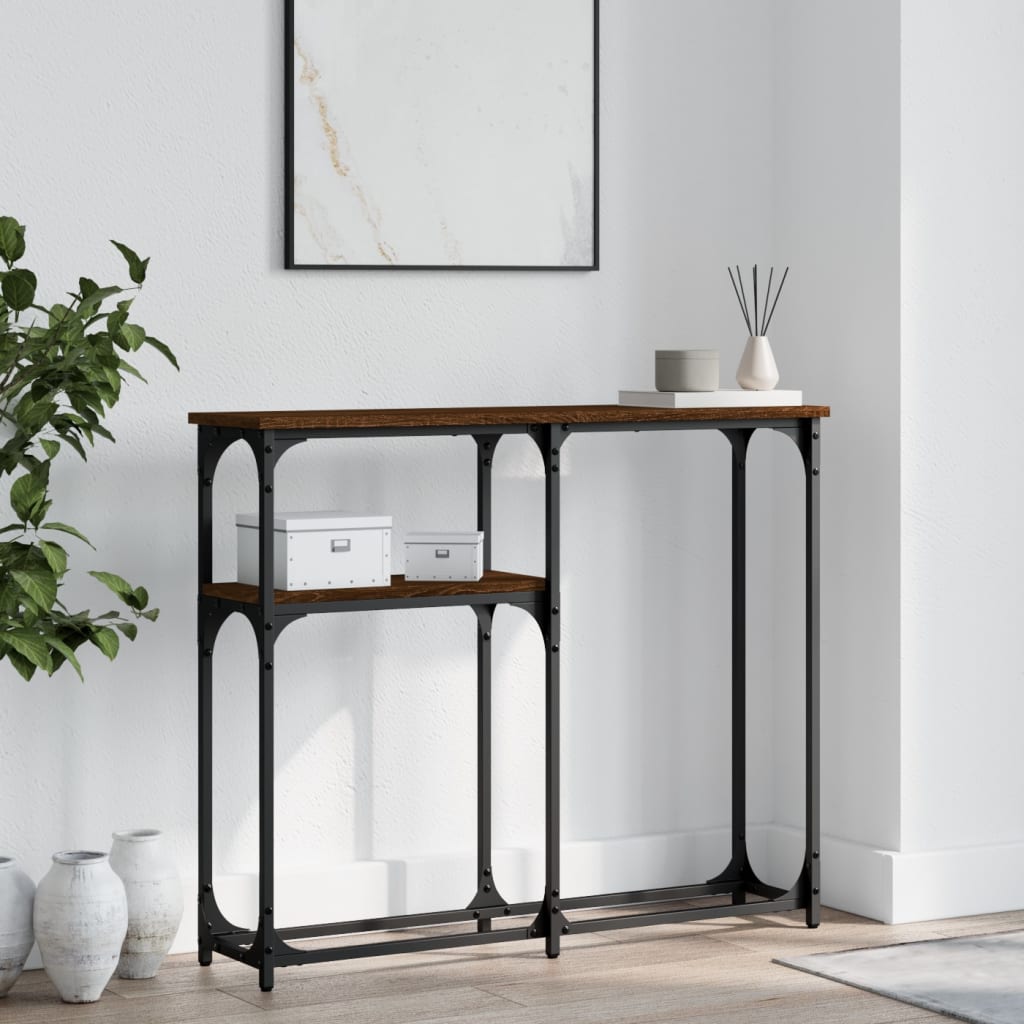 Berkfield Console Table Brown Oak 90x22.5x75 cm Engineered Wood