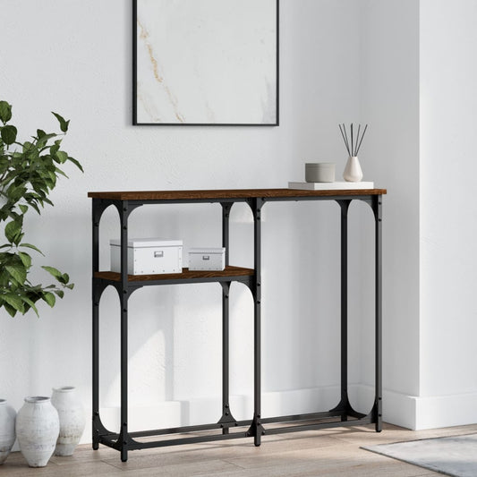 Berkfield Console Table Brown Oak 90x22.5x75 cm Engineered Wood