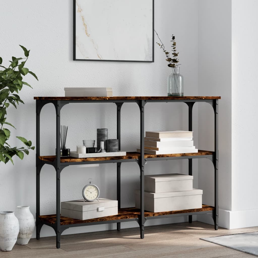 Berkfield Console Table Smoked Oak 100x29x75 cm Engineered Wood