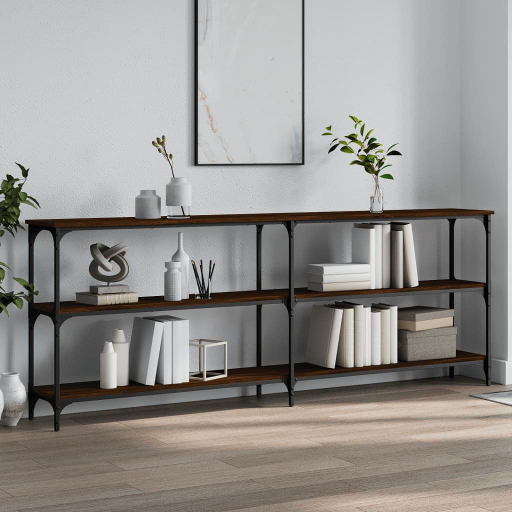 Berkfield Console Table Brown Oak 200x29x75 cm Engineered Wood