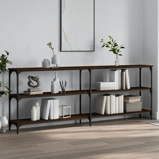Berkfield Console Table Brown Oak 200x29x75 cm Engineered Wood