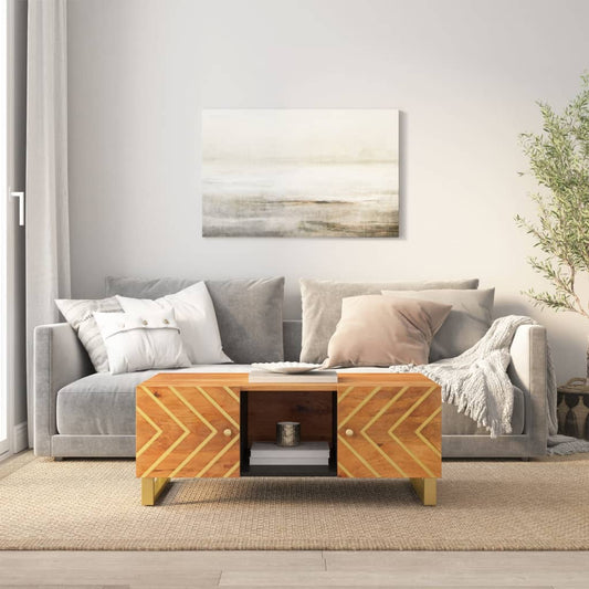 Berkfield Coffee Table Brown and Black 100x54x40 cm Solid Wood Mango