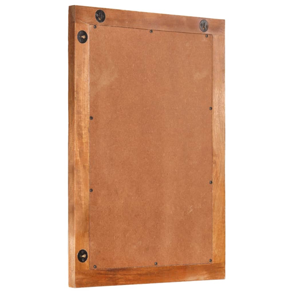 Berkfield Bathroom Mirror Brown 50x70x3 cm Solid Wood Mango and Glass