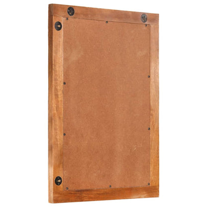 Berkfield Bathroom Mirror Brown 50x70x3 cm Solid Wood Mango and Glass