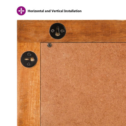 Berkfield Bathroom Mirror Brown 50x70x3 cm Solid Wood Mango and Glass