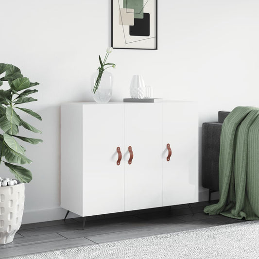 Berkfield Sideboard High Gloss White 90x34x80 cm Engineered Wood
