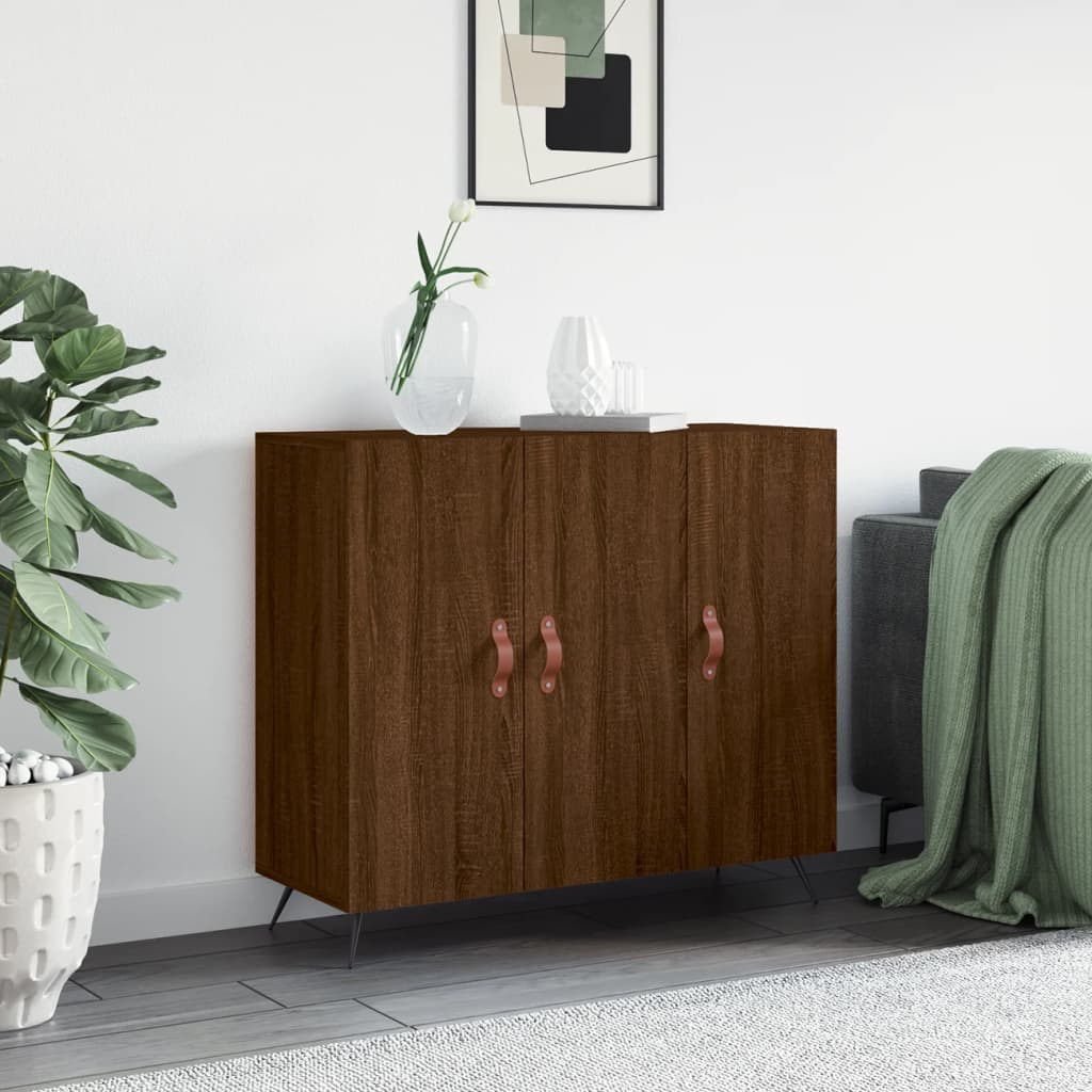 Berkfield Sideboard Brown Oak 90x34x80 cm Engineered Wood