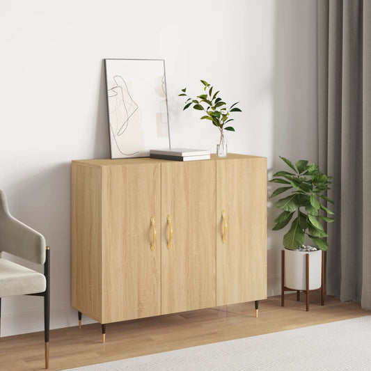 Berkfield Sideboard Sonoma Oak 90x34x80 cm Engineered Wood