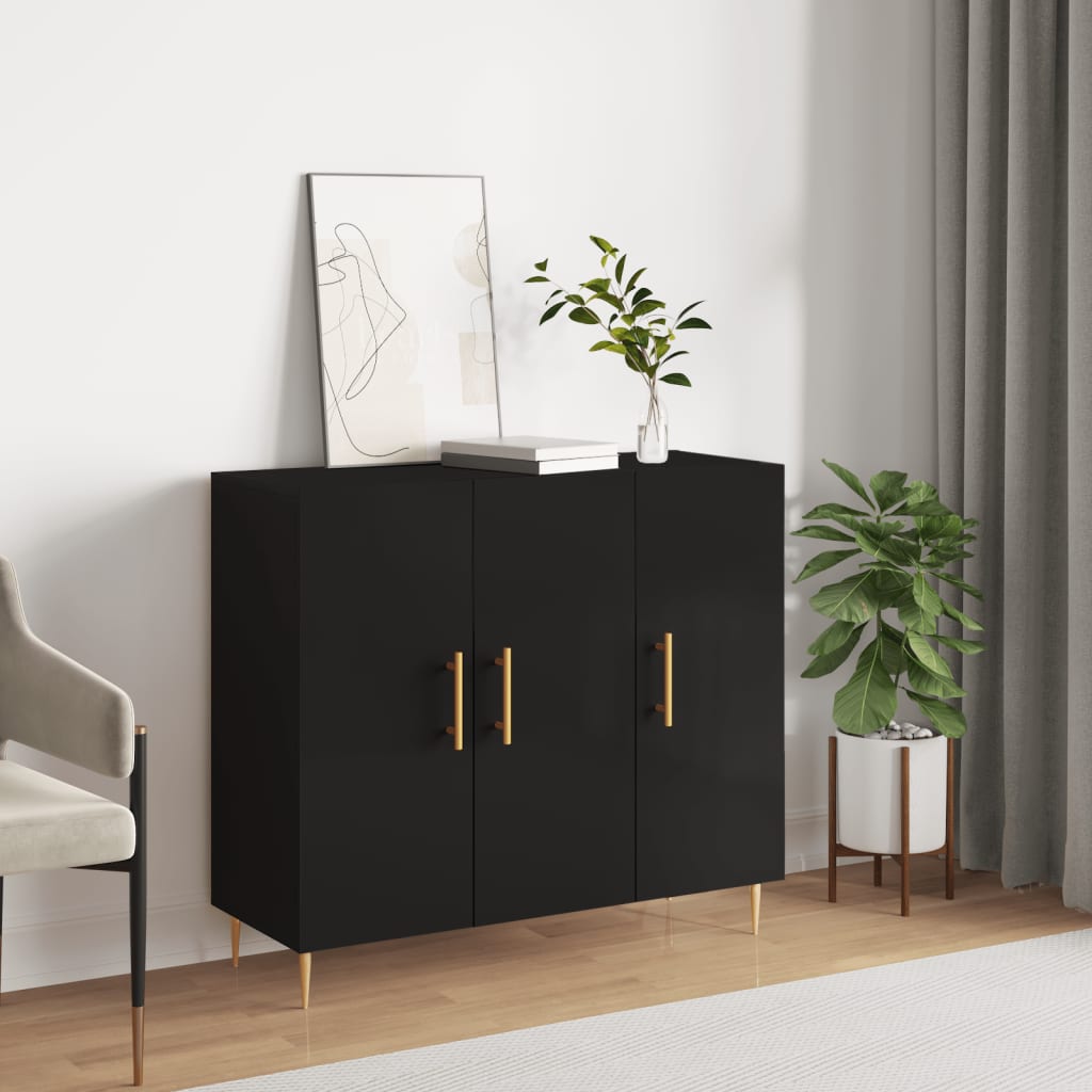 Berkfield Sideboard Black 90x34x80 cm Engineered Wood