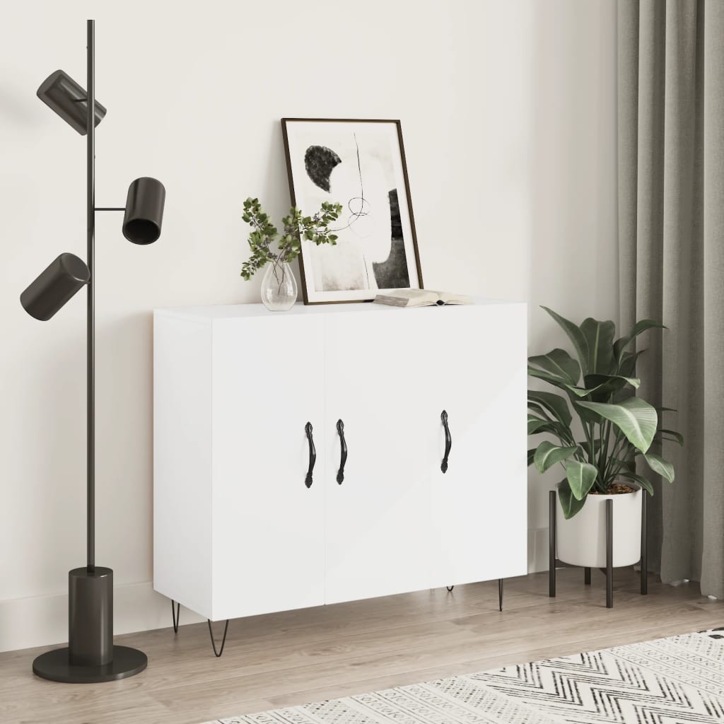 Berkfield Sideboard High Gloss White 90x34x80 cm Engineered Wood