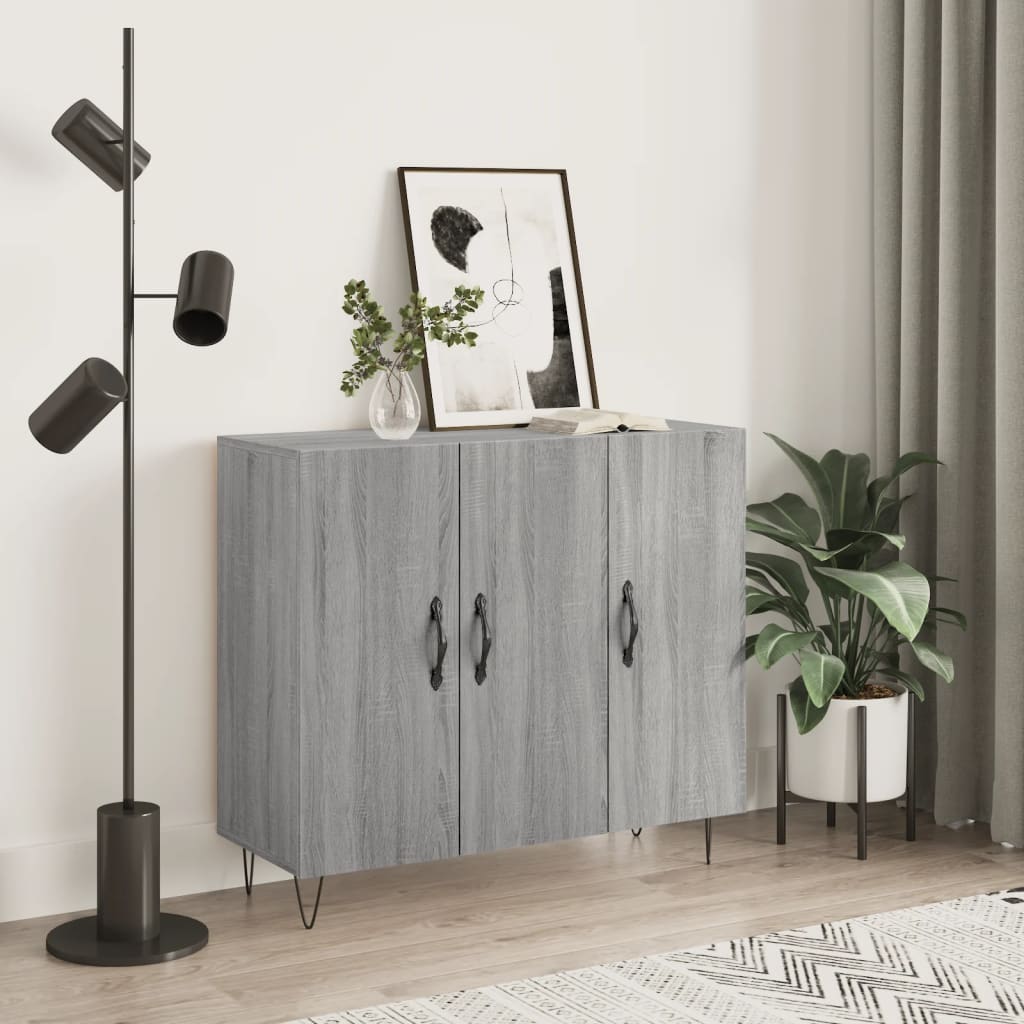 Berkfield Sideboard Grey Sonoma 90x34x80 cm Engineered Wood