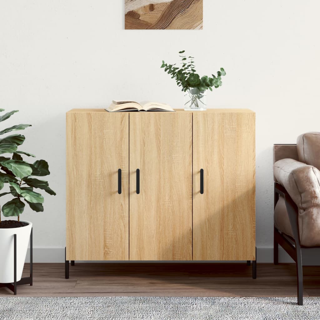 Berkfield Sideboard Sonoma Oak 90x34x80 cm Engineered Wood