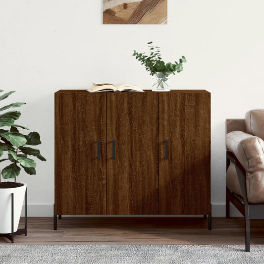 Berkfield Sideboard Brown Oak 90x34x80 cm Engineered Wood