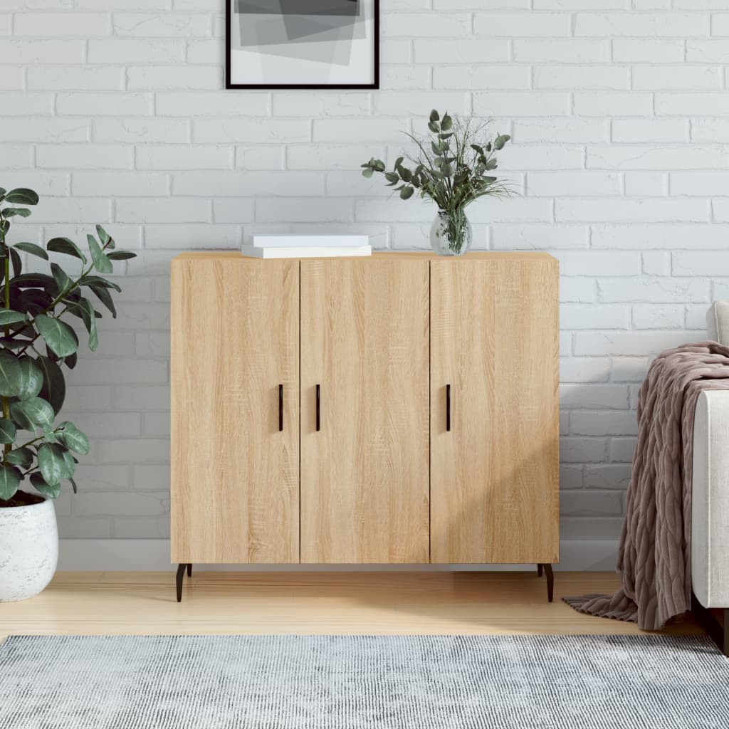 Berkfield Sideboard Sonoma Oak 90x34x80 cm Engineered Wood