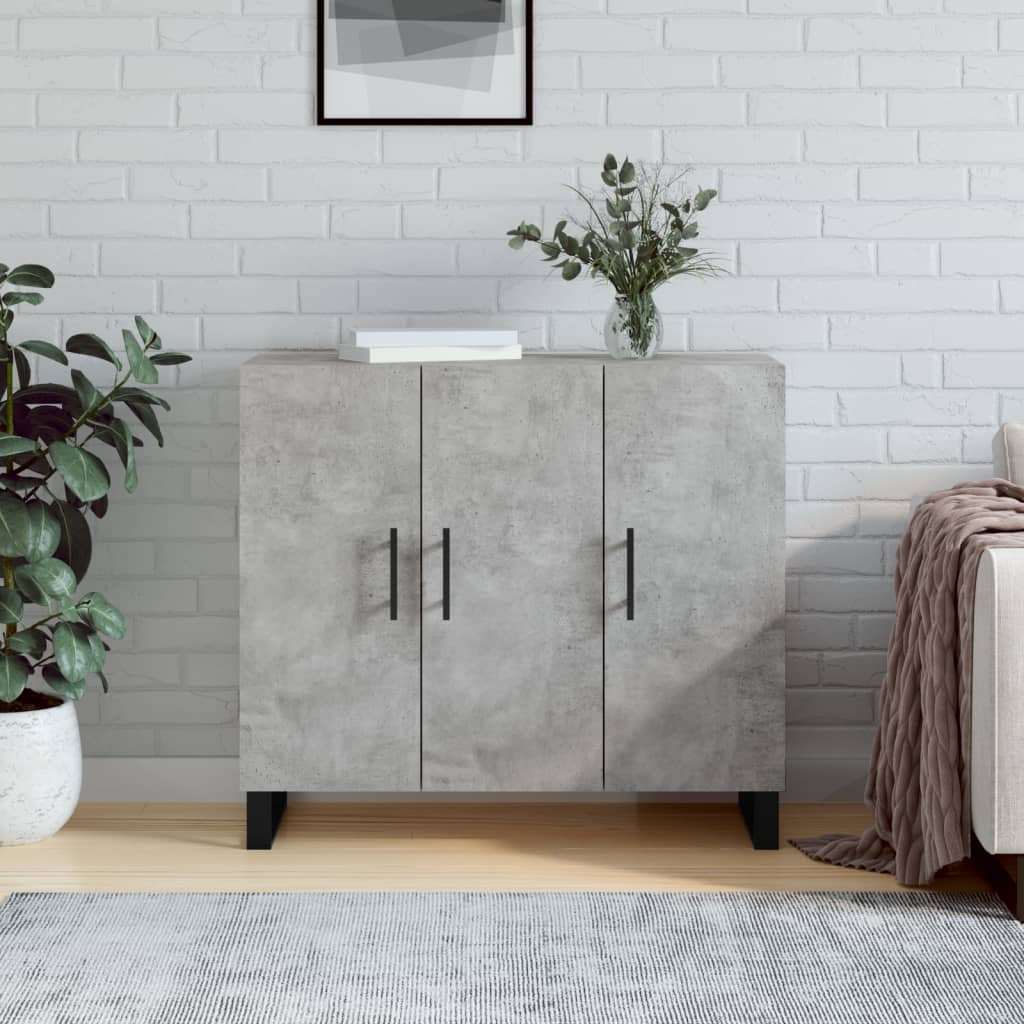 Berkfield Sideboard Concrete Grey 90x34x80 cm Engineered Wood