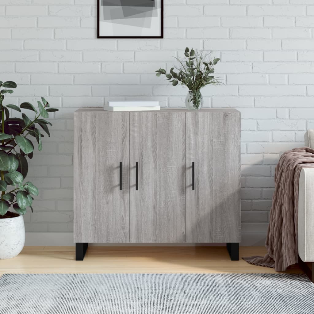 Berkfield Sideboard Grey Sonoma 90x34x80 cm Engineered Wood