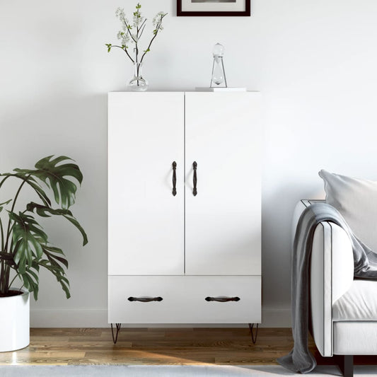 Berkfield Highboard High Gloss White 69.5x31x115 cm Engineered Wood