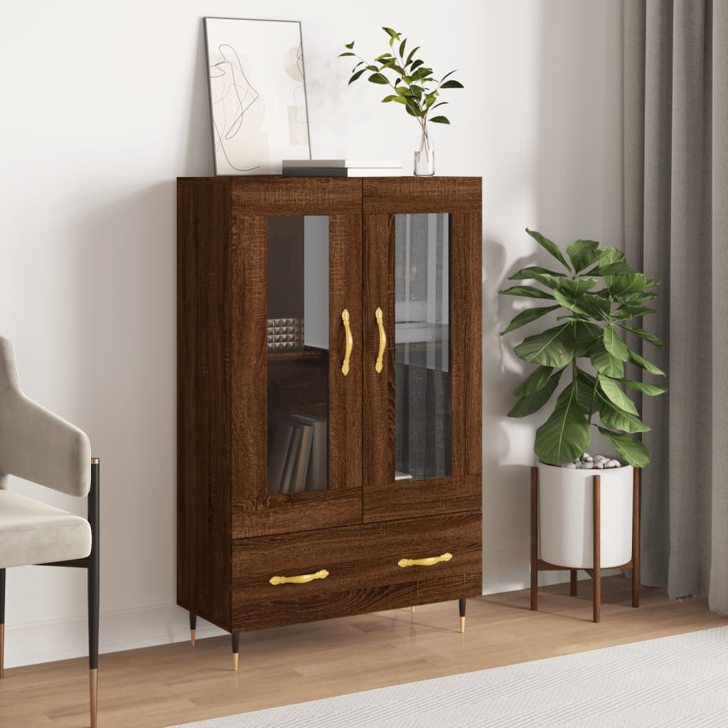 Berkfield Highboard Brown Oak 69.5x31x115 cm Engineered Wood