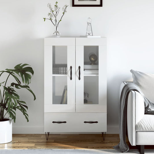 Berkfield Highboard High Gloss White 69.5x31x115 cm Engineered Wood