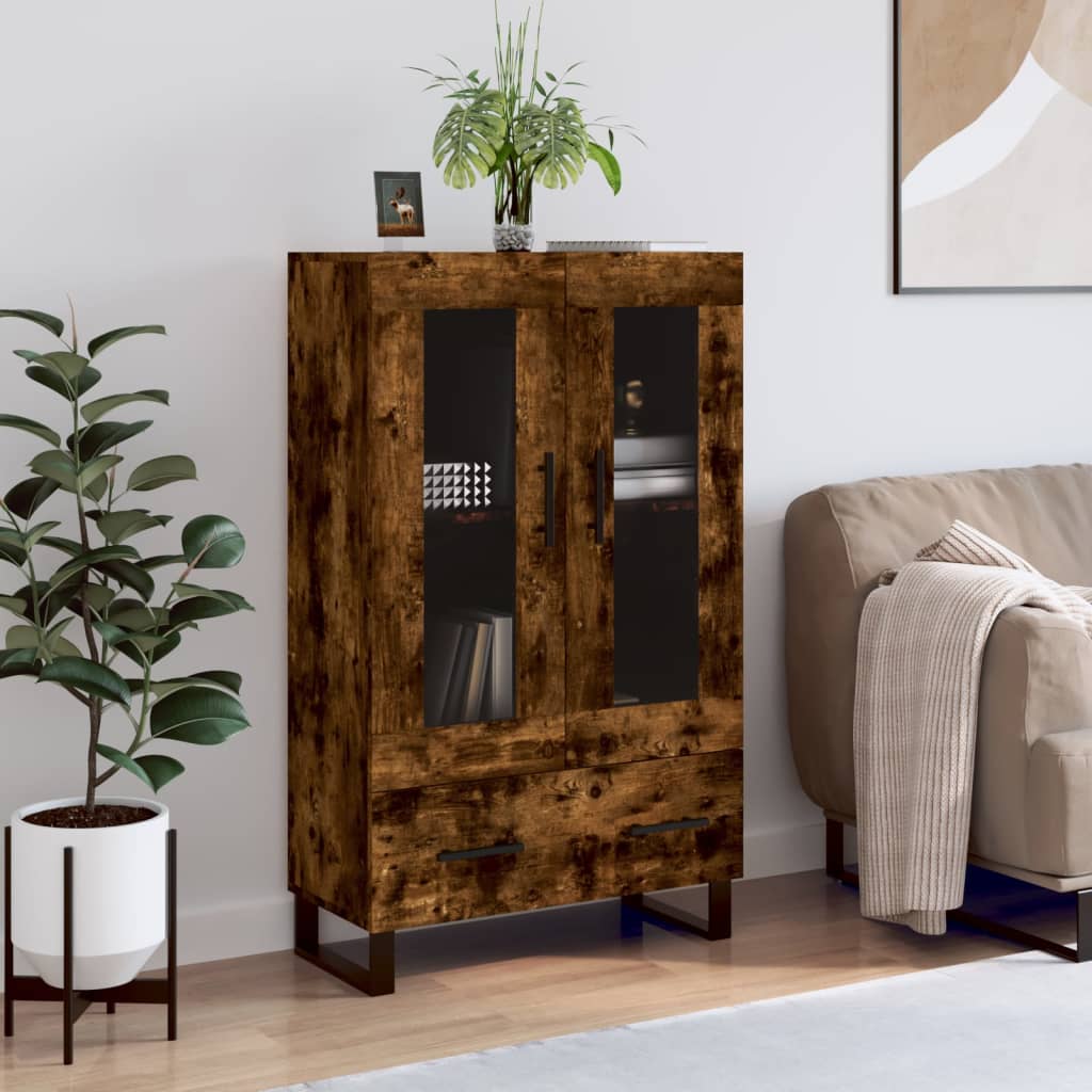 Berkfield Highboard Smoked Oak 69.5x31x115 cm Engineered Wood