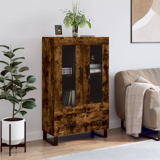 Berkfield Highboard Smoked Oak 69.5x31x115 cm Engineered Wood