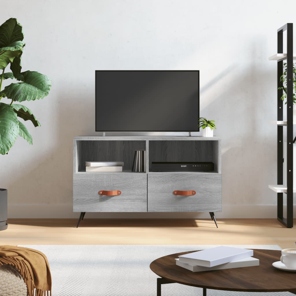 Berkfield TV Cabinet Grey Sonoma 80x36x50 cm Engineered Wood