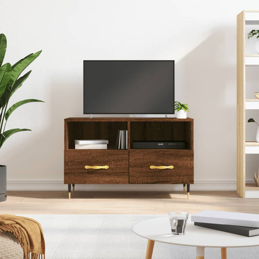 Berkfield TV Cabinet Brown Oak 80x36x50 cm Engineered Wood