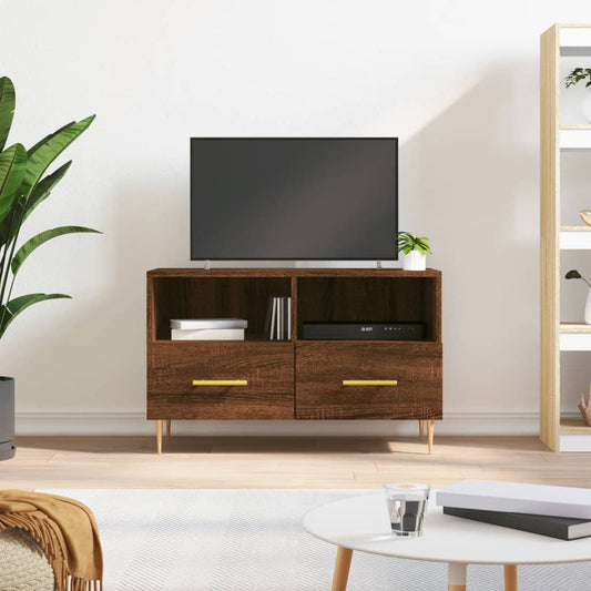 Berkfield TV Cabinet Brown Oak 80x36x50 cm Engineered Wood
